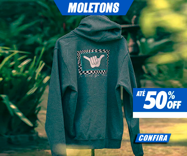  **MOLETONS ATÉ - 50% OFF** <br> Peças Exclusivas, por tempo limitado!